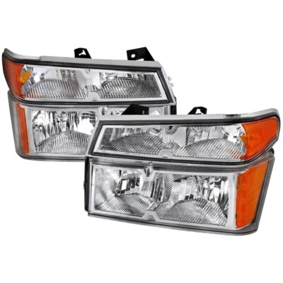 For 04-12 Chevy Colorado GMC Canyon Headlight Lamp + Turn Signals Chrome Lamps - Image 1 of 3