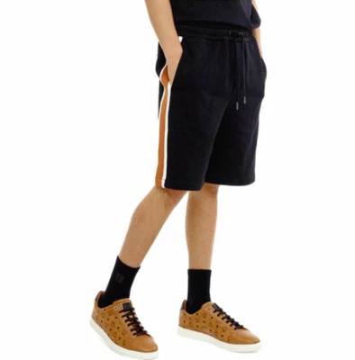 🔥MCM 男式经典标志田径黑色棉短裤尺寸 M ~XXL,350 美元全新带标签 — 第 1/4 张图片