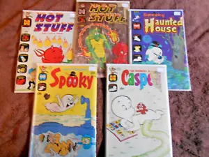 CASPER SPOOKY HOT-STUFF COMICS LOT (5) LOW GRADES 1968-1974 - Picture 1 of 3