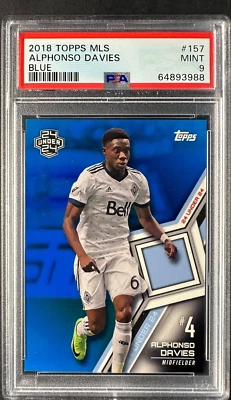 2018 Topps MLS Alphonso Davies Blue /99 Rookie RC PSA 9 Canada POP 13 - Image 1 of 2