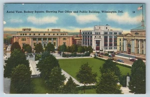 Postkarte Luftaufnahme Rodney Square Postamt öffentliches Gebäude Wilmington Del. - Bild 1 von 2