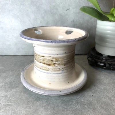 Soporte para cepillo de dientes Studio Pottery MCM Arts and Crafts firmado Foto 1 de 4