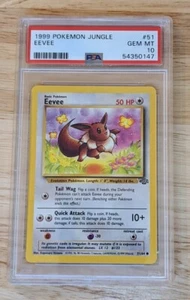 PSA 10 GEM MINT Unlimited Eevee (#51/64) Pokémon Jungle - Picture 1 of 3
