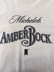 Vintage Michelob Amber Bock Beer Graphic Promo Tee | Tan | L | Cotton Polyester - Picture 1 of 5