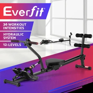 Everfit Hydraulic Rowing Machine Rower 12 Levels Resistance Fitness Gym Cardio - Picture 1 of 8