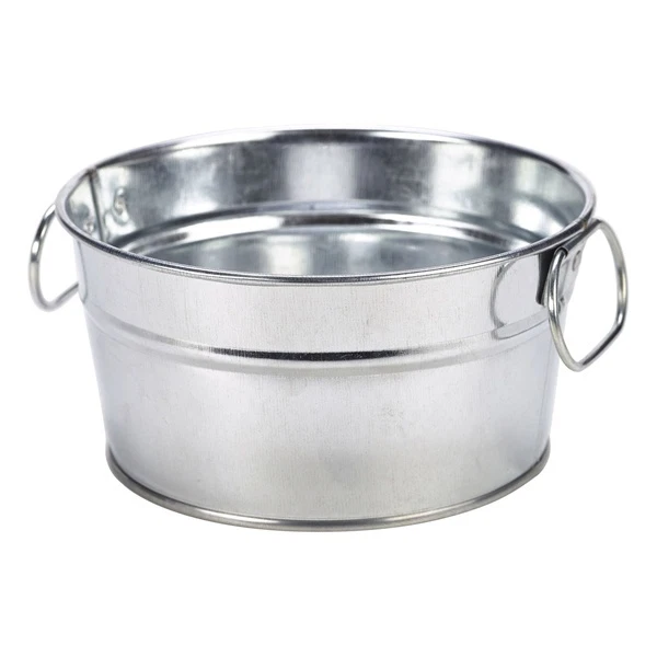 Galvanised Steel Serving Bucket 15 x 8 cm Table Presentation Sharing Dish Tray - image 1 of 1