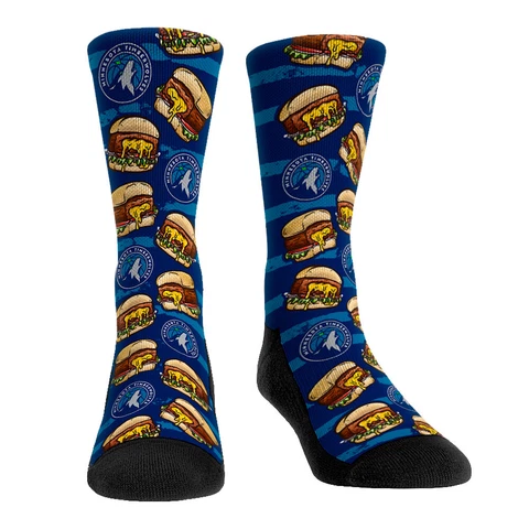 Youth Rock Em Socks Minnesota Timberwolves Juicy Lucy Burger Crew Socks Cover