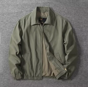 Spring Men Coat Pure Color Business Full Zipper Cotton Casual Lapel Work Jacket - Picture 1 of 16