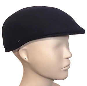Pendleton Black Virgin Wool Newsboy Hat sz XL Flat Cabbie Driving Cap EUC - Picture 1 of 11