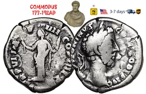 Ancient Roman Empire Coin Silver Denarius COMMODUS 177 - 192 AD Authentic #19081 - Picture 1 of 3
