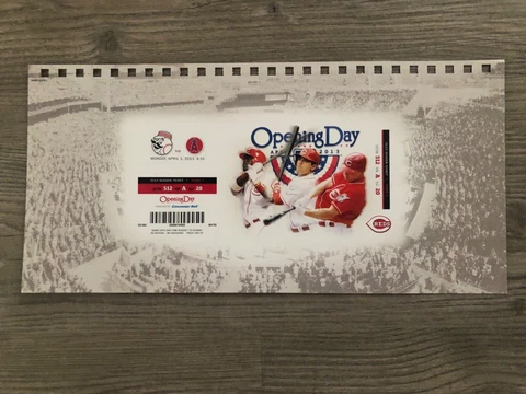 2013 MLB Los Angeles Angels Opening Day Full/Uncut Ticket   Mike Trout Cover