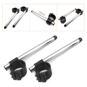Pair 50mm Clip Handlebars Handle Bar Fits Kawasaki Ninja ZX-10R ZX-6R/636/600 - Picture 1 of 4