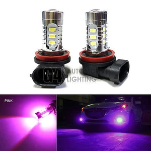 2x H11 H8 LED Fog Light Bulbs 15W SMD 5730 12V High Power Bright DRL Hot Pink - Picture 1 of 8