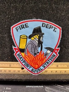 Vintage Mayport Naval Station Florida Fire Fighter Jacket Patch Retired Design - Picture 1 of 1