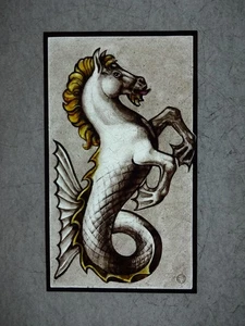 Stained glass Beautiful HAND PAINTED Kiln fired 185 x 105mm Antique style - Picture 1 of 1