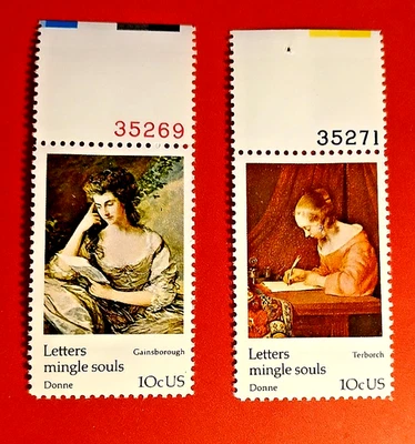 Scott # 1534  &   1536 -  TWO UNVERSAL POSTAL UNION PPLATE # STAMP - VF OG MNH - Image 1 of 4