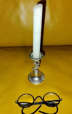 Piccolo PORTACANDELA  Argento 800 Candeliere Candelabro - Immagine 1 di 4