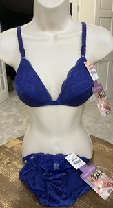 NOS Vintage JCPenney Nice n Spicy Purple Lace Bra 34B + Panties SMALL Set - Picture 1 of 21