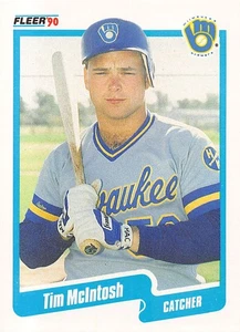 Tim McIntosh 1990 Fleer 329  Milwaukee Brewers Rookie Baseball Card - Picture 1 of 2