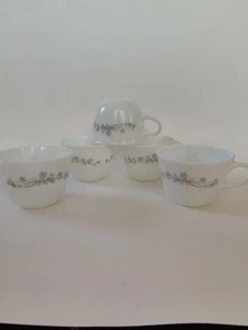 Corning Set Of 5 Corelle Ribbon Bouquet Coffee or Tea Cups - Picture 1 of 7
