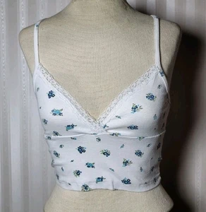 COTTON:ON 90s Y2K Babydoll Crop Tank Top Gr. S Floral Lace Trim Coquette Fairy - Bild 1 von 6