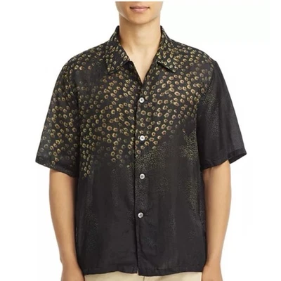 Our Legacy Box Shirt Short Sleeve Silk Blend Dark Flower Print Size 50 - Image 1 of 4