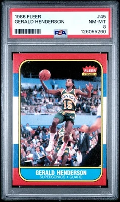 1986 FLEER #45 GERALD HENDERSON PSA 8 - Image 1 of 2