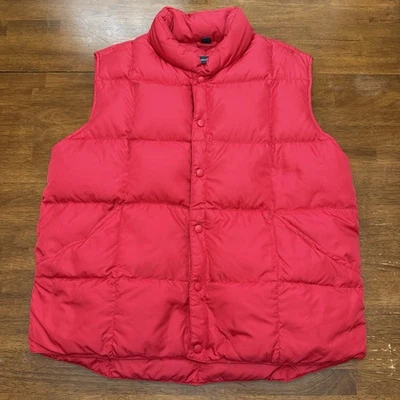 Lands End Goose Down Puffer Vest Red Men's Size Large 42-44 Button - Image 1 of 4