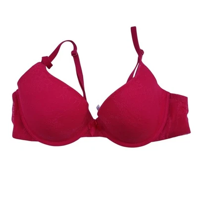 Sujetador de encaje opaco rosa fucsia Gilligan & Omalley para mujer talla 36B Foto 1 de 4
