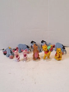 Disney micro world Winnie the Pooh Flocked Figures bundle X10 Character Toys VGC - Picture 1 of 18