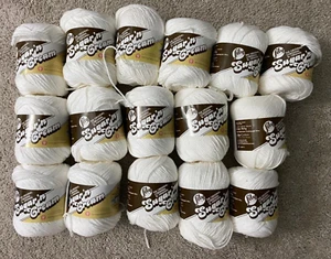 Lotto di 16 filati di cotone Lily The Original Sugar 'n Cream BIANCO 2,5 oz - Foto 1 di 3