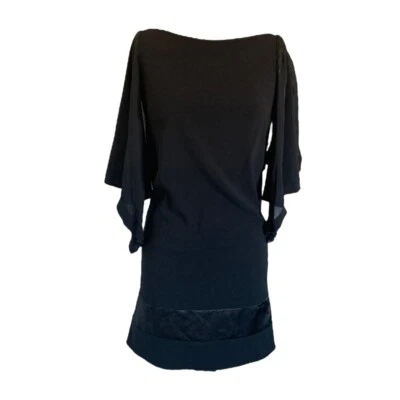 Just Cavalli Roberto Cavalli 00s Y2k Vestido Negro Gasa Drapeado con Sexy Espalda Abierta Foto 1 de 4