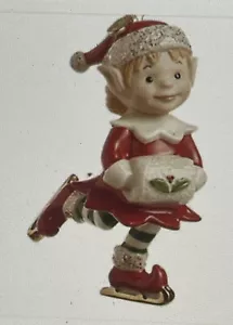 RARE! Lenox 2019 Ornament ~ EMILIA THE ELF ~ Ice Skating - Picture 1 of 7