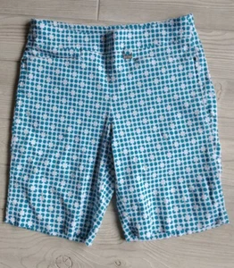 Pantalones Cortos de Golf EP Pro Tech Para Mujer Bermudas Elastizados Informales Blanco/Verdoso Bolsillos Talla 8 - Imagen 1 de 7