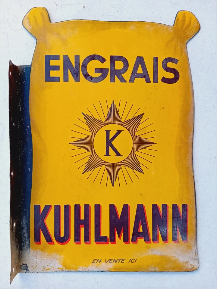 Ancienne plaque émaillée publicitaire Engrais KUHLMANN agricole chimique azoté - Photo 1/4
