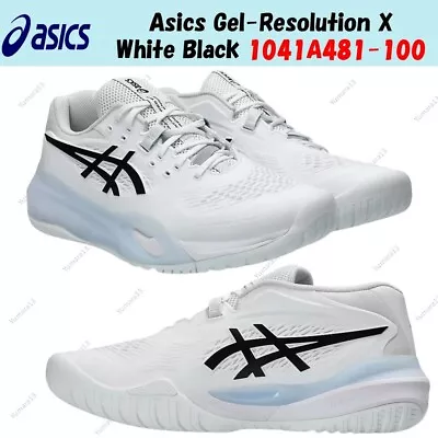 Asics Gel-Resolution X bianco nero 1041A481-100 taglia uomo - Immagine 1 di 4