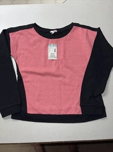 NEW WITH TAGS BONGO PINK JUNIOR SWEATSHIRT BLACK SLEEVES SZ MEDIUM - Picture 1 of 1
