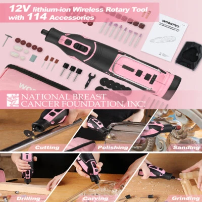 WORKPRO 12V Cordless Rotary Tool Kit 5 Variable Speed Powered Battery Accessory - Image 1 of 4