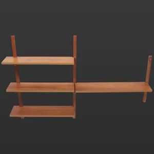 PS System Mid Century Vintage Danish Teak Wall Shelves Double Bay - Picture 1 of 7