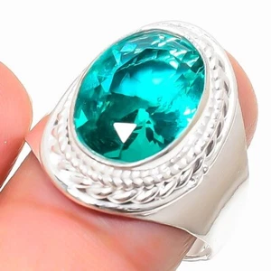 Mint Tourmaline Gemstone Handmade 925 Sterling Silver Jewelry Ring Size 8 (US) - Picture 1 of 1