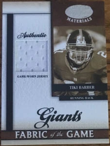 2008 Leaf Certified Materials Fabric Of The Game Tiki Barber #FOG-68 #’d 97/99 - Picture 1 of 2