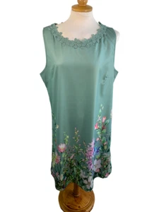 Vestido midi para mujer SHEILAY verde claro diseño floral brillante detalle de encaje XL - NUEVO CON ETIQUETAS - Imagen 1 de 11