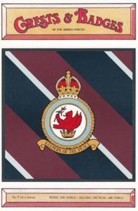ROYAL AIR FORCE ( RAF) ZWEITE TAKTISCHE LUFTWAFFE POSTKARTE (WAPPEN & ABZEICHEN) - Bild 1 von 2