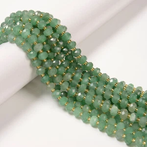 Natural Green Aventurine Faceted Rondelle Beads Size 5x8mm 15.5" Strand - Picture 1 of 2
