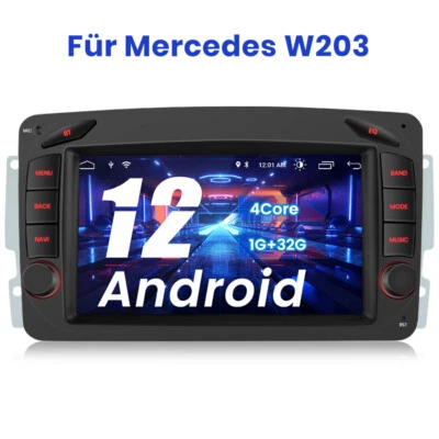 7"Android12 Für Mercedes Benz C Klasse W203 W209 Autoradio GPS Nav DAB+ BT RDS - Bild 1 von 4
