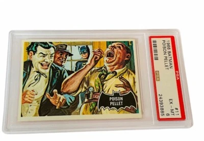 Batman Trading Card 1966 Periodical Topps PSA 6 Poison Pellet Joker #11 DC Comic - Image 1 of 3