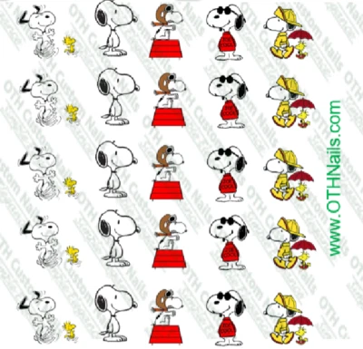 Juego de 25 calcomanías de uñas Snoopy calidad salón Foto 1 de 2