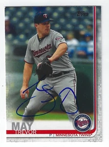 TREVOR MAY MINNESOTA TWINS SIGNED TOPPS BASEBALL CARD OAKLAND A'S NEW YORK METS - Picture 1 of 1