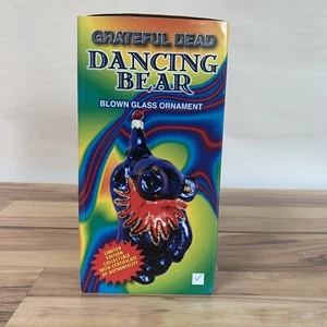 Vidrio de oso danzante azul Grateful Dead adorno de colección edición limitada con caja - Imagen 1 de 12