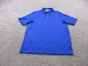 Polo Kjus uomo XL 54 blu Soren tinta unita performance golf manica corta - Foto 1 di 9